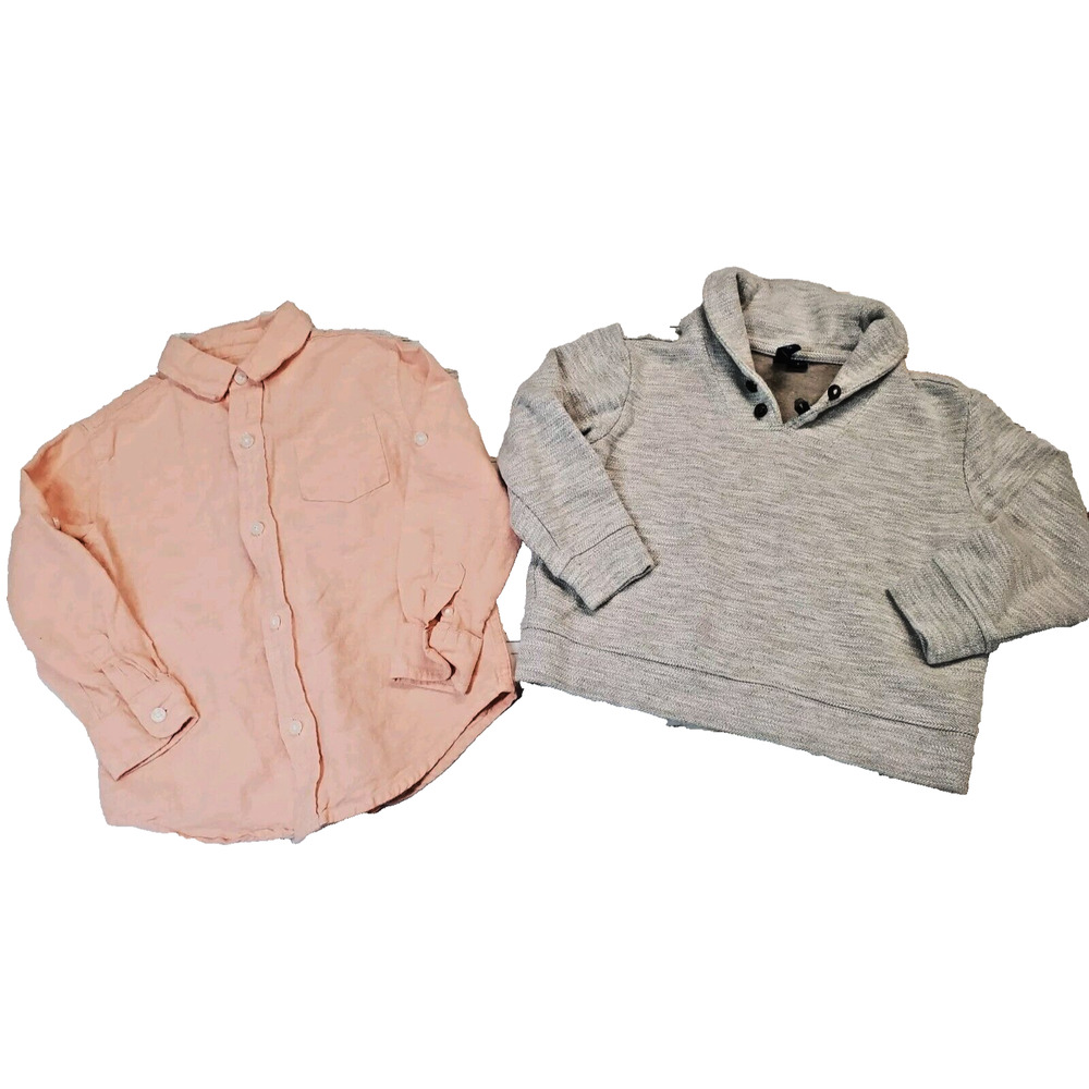 Janie and Jack Boys 3T Long Sleeve Shirts LOT Of 2 Pullover Sweatshirt